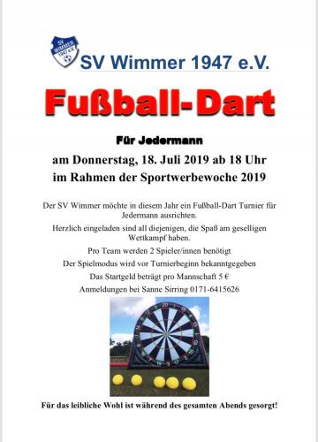 Fußball-Dart-Turnier...jetzt anmelden!