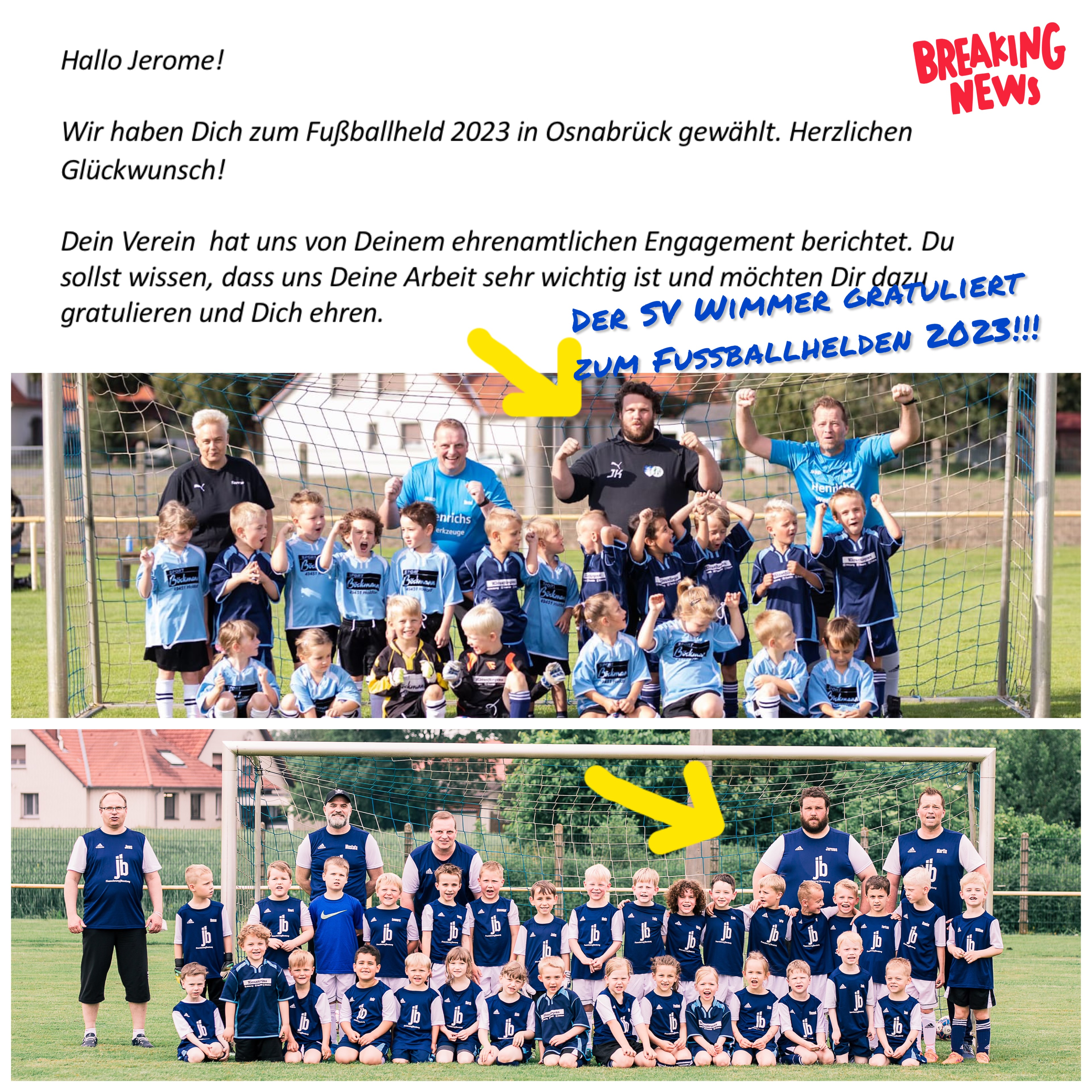 Der SV Wimmer hat einen neuen Helden!